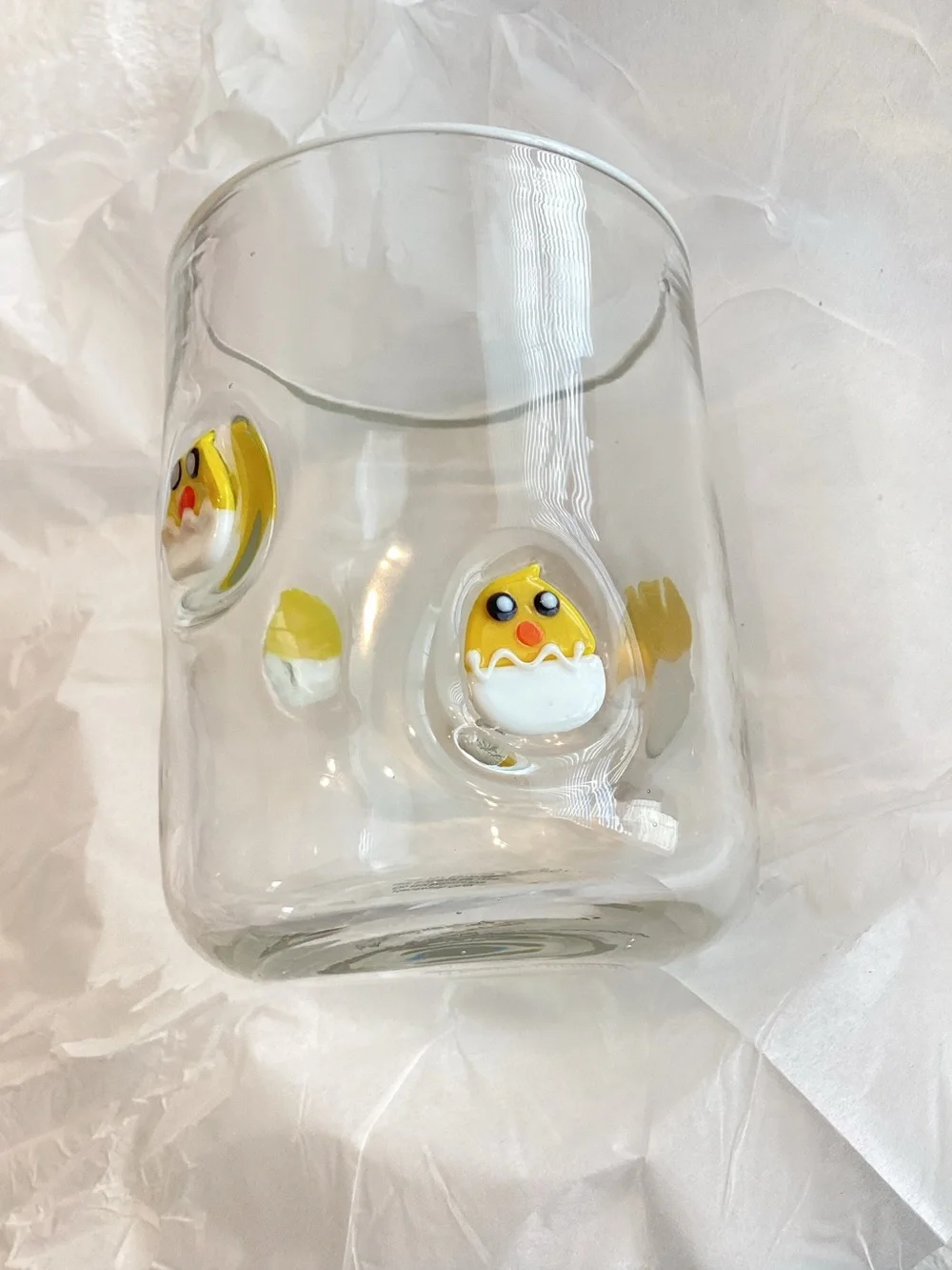 🐥Anthropologie Icon Juice Glass New Farm Baby Chick Egg Set of 2